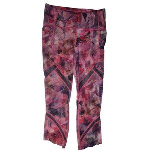 Lululemon On Pace 21" Crop Leggings Women's Size 4 Mesh Sun Dazed Multi Pink‎
